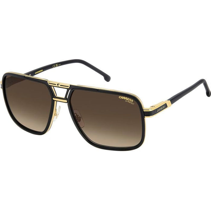 1071/S, Matte Black and Gold/Black Brown Green Gradient Lenses