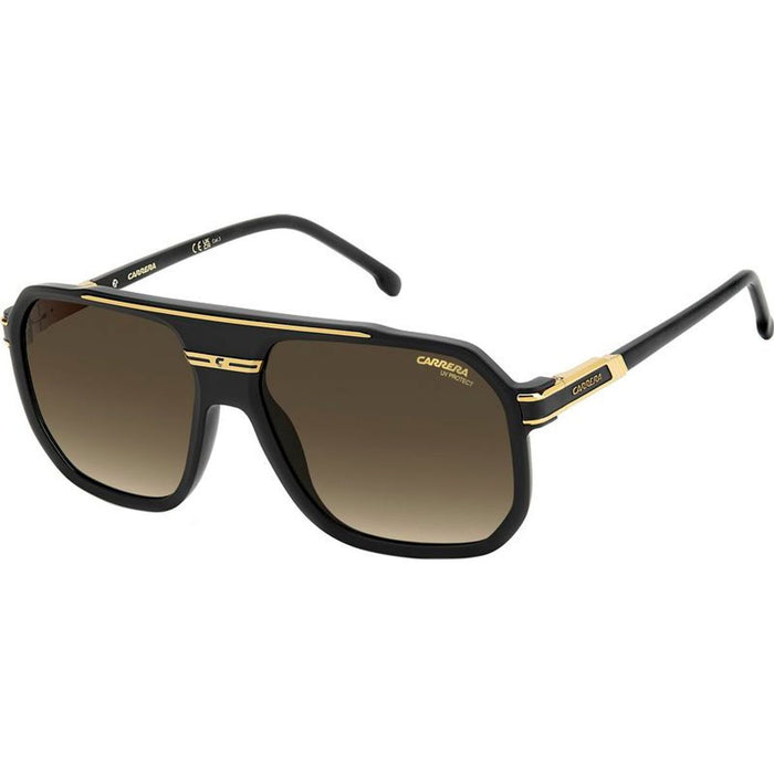 1077/S, Matte Black and Gold/Brown Gradient Lenses