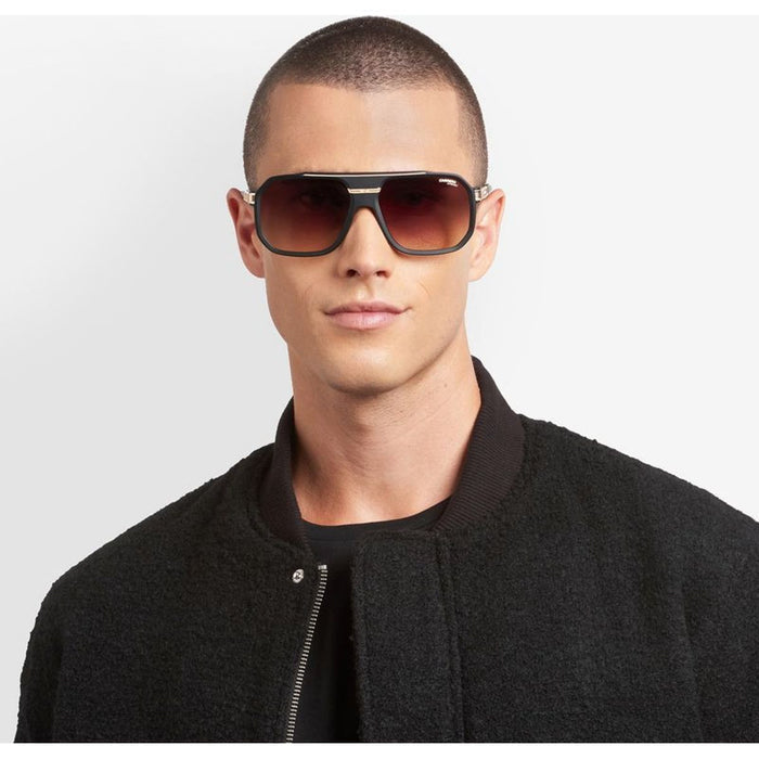 1077/S, Matte Black and Gold/Brown Gradient Lenses