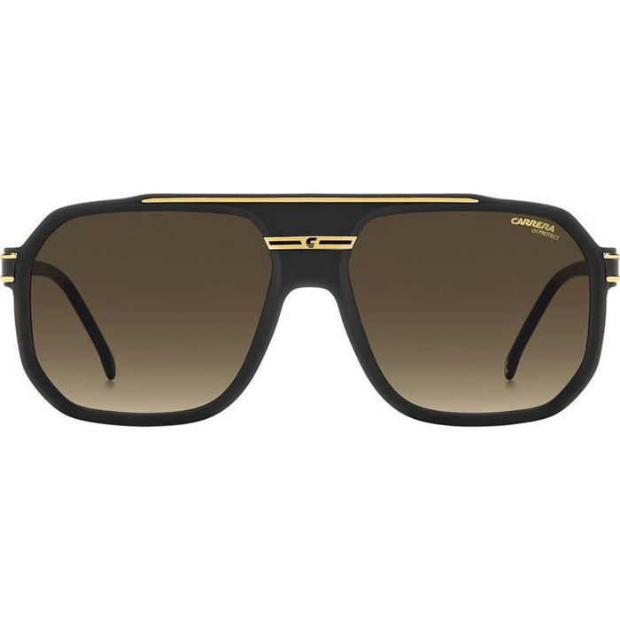 1077/S, Matte Black and Gold/Brown Gradient Lenses