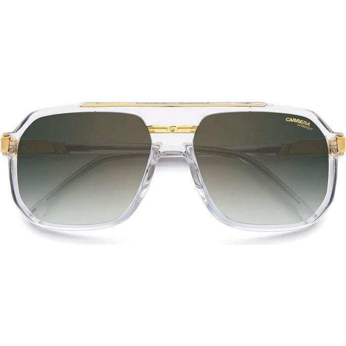 1077/S, Crystal and Gold/Green Gradient Lenses