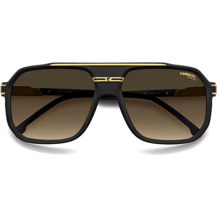 1077/S, Matte Black and Gold/Brown Gradient Lenses