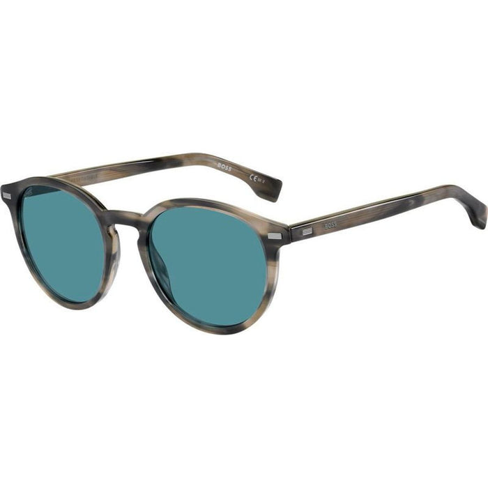 1365/S, Grey and Brown Horn/Blue Lenses