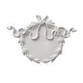 Easy to Install - 17" (W) x 11-1/2" (H) x 3/4" (Relief) - Empire Style Wreath Cartouche Applique - [Plaster Material] from Brockwell Incorporated