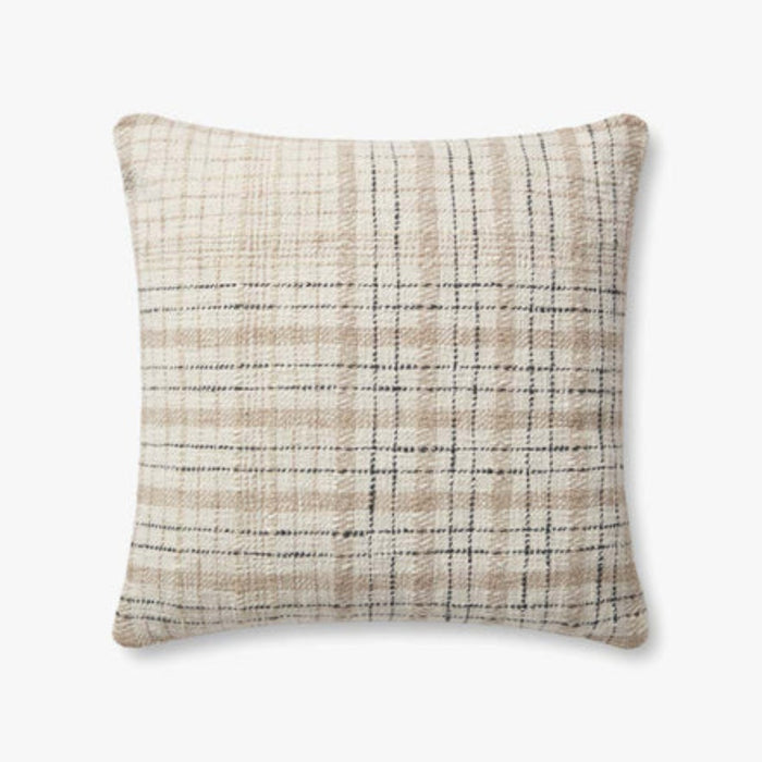 22X22 Beige / Black Down Pillow