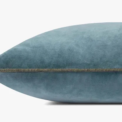 22X22 Blue Velvet Down Pillow