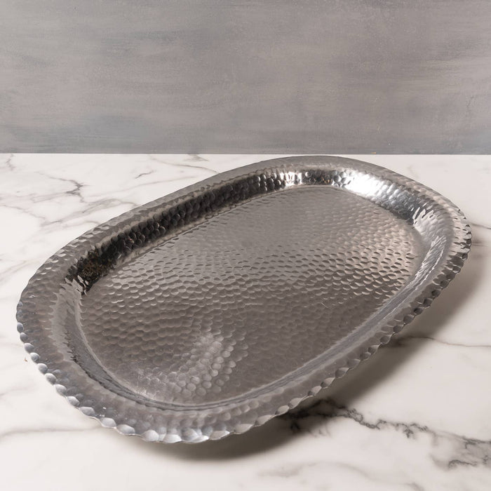India Handicrafts Inc - 24’’ Oval Hammered Tray
