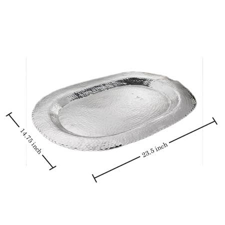 India Handicrafts Inc - 24’’ Oval Hammered Tray