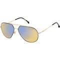 274/S, Black and Gold/Blue Mirror Lenses