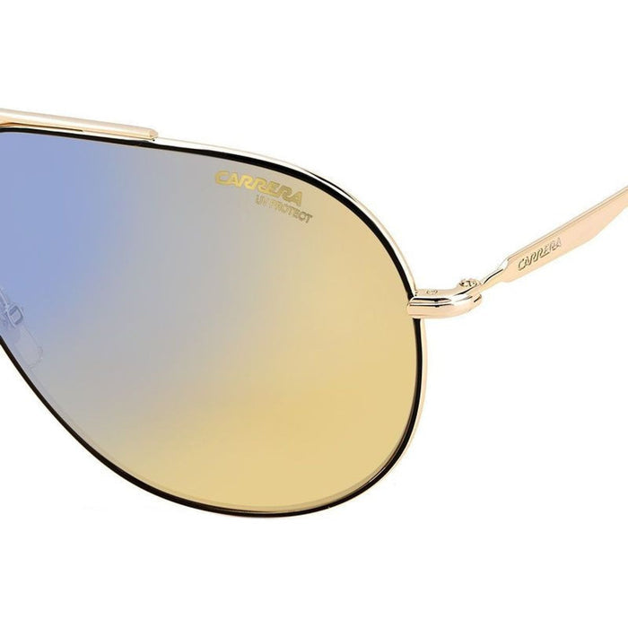 274/S, Black and Gold/Blue Mirror Lenses