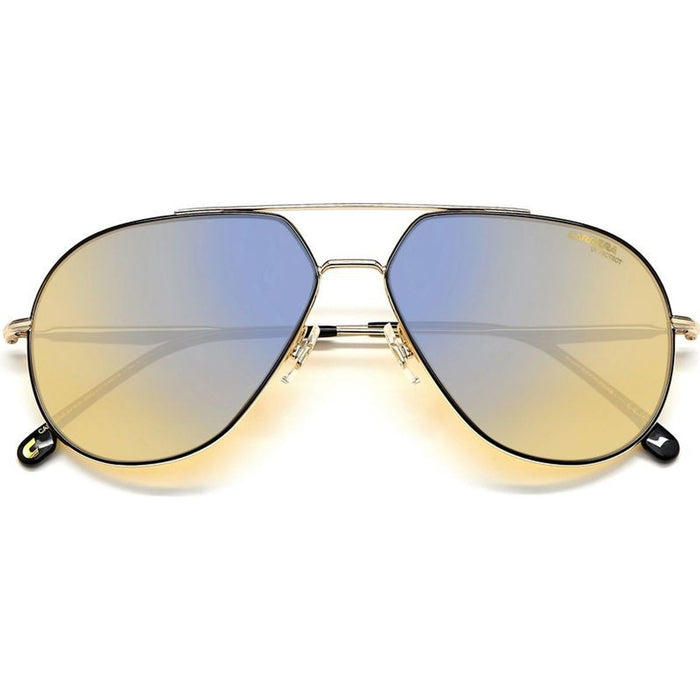274/S, Black and Gold/Blue Mirror Lenses