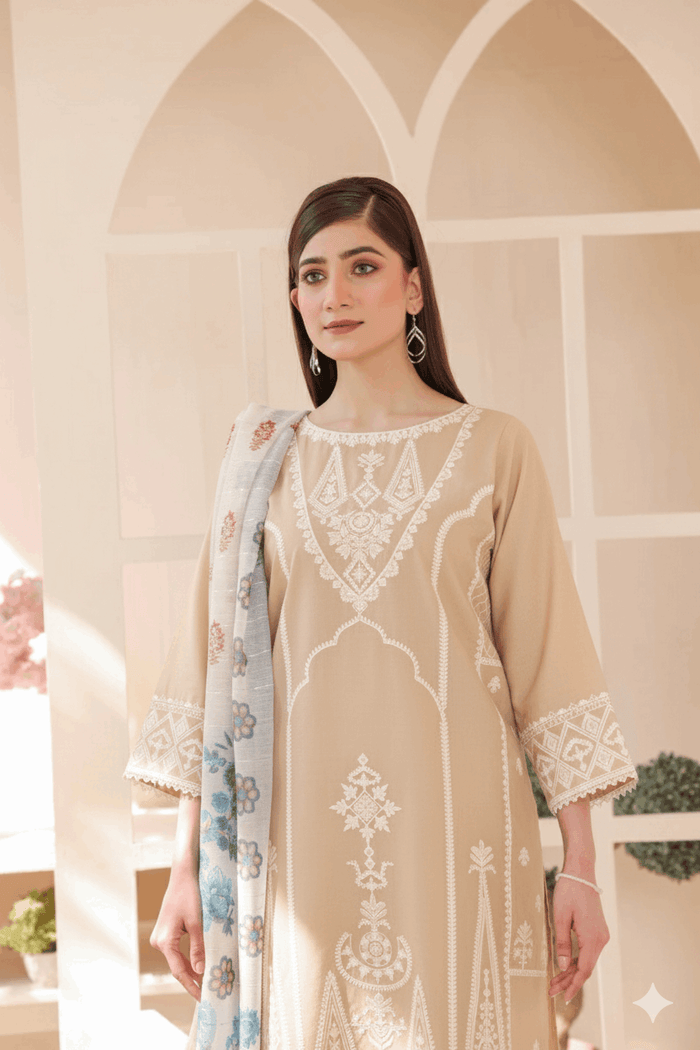 3 Piece – Embroidered Cotton Suit  21 - Nishat Creative Store