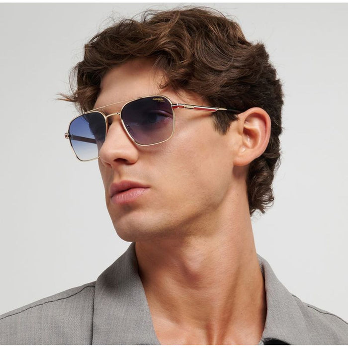 379/S, Gold and Striped Red/Dark Blue Gradient Lenses
