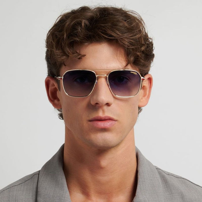 379/S, Gold and Striped Red/Dark Blue Gradient Lenses