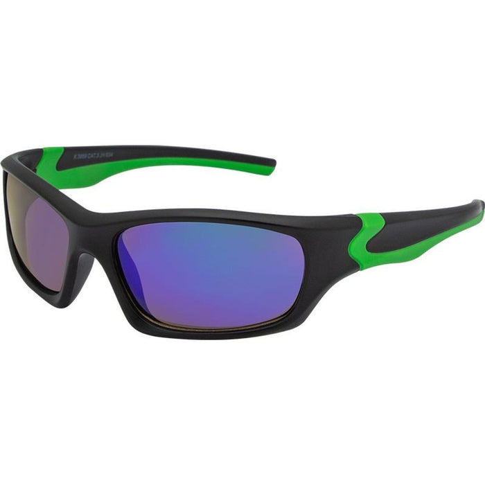3959, Matte Black/Green Blue Mirror Lenses