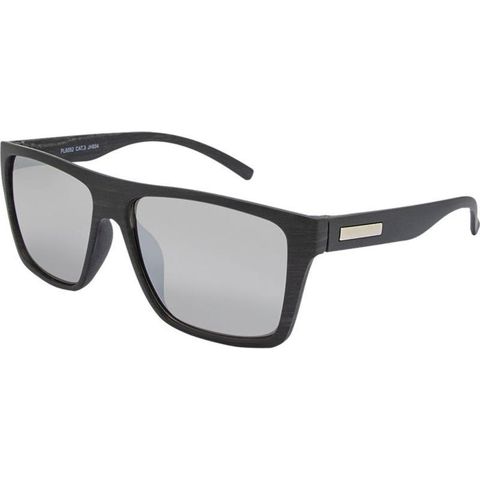6052, Black Wood/Silver Mirror Lenses