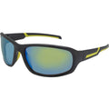 7025, Matte Black and Yellow/Yellow Blue Mirror Lenses