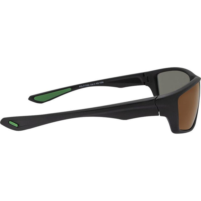 7052, Matte Black/Blue Mirror Polarised Lenses
