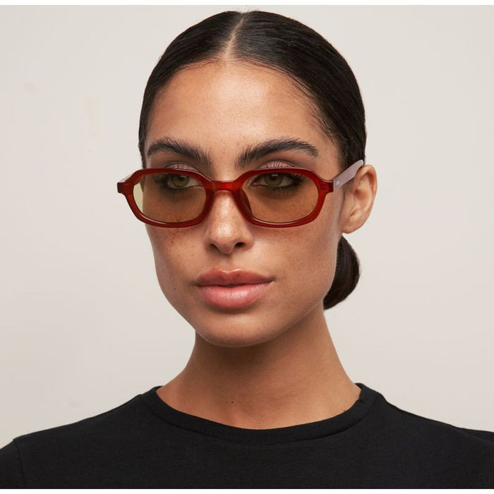 Abby, Burgundy/Light Green Lenses