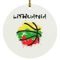 Abstract Lithuania - MDF Circle Ornament - Lithuania Strong