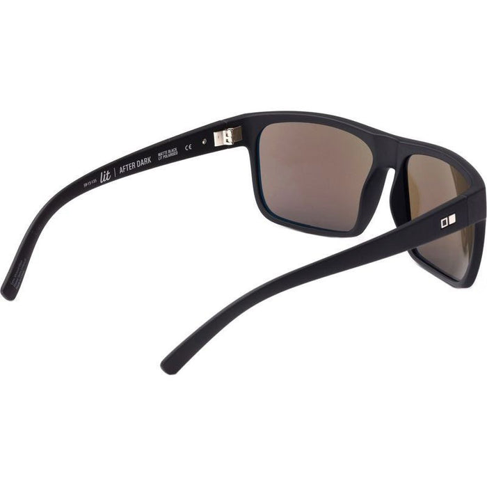 After Dark, Matte Black/L.I.T Blue Mirror Glass Polarised Lenses