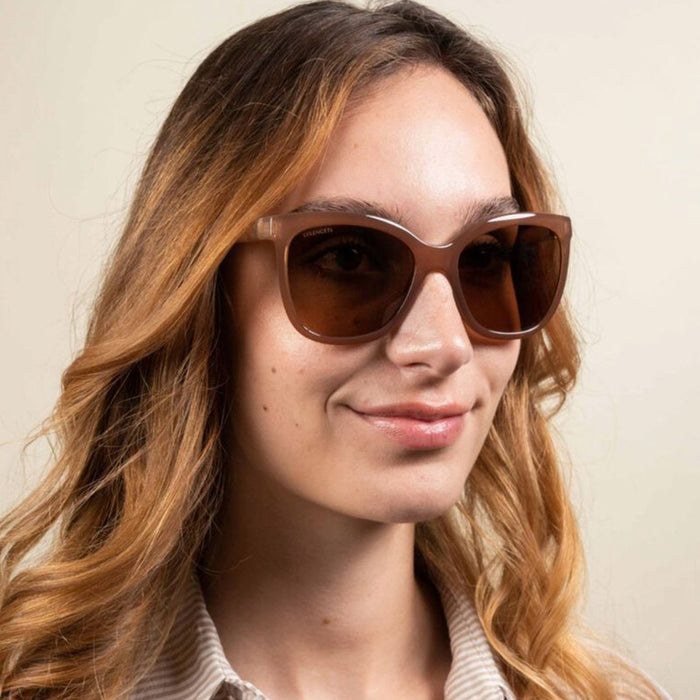 Agata, Shiny Espresso/Drivers Gradient Polarised Photochromic Glass Lenses