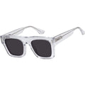 Alta, Crystal with Silver Metal Trim/Black Lenses