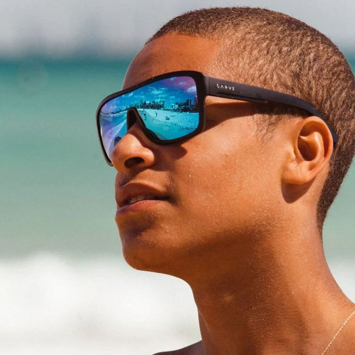 Anchor Beard, Matte Black/Blue Mirror Polarised Lenses