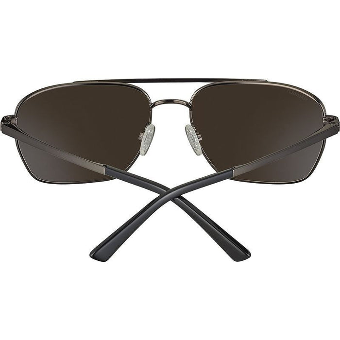 Ansel, Shiny Gunmetal/555nm Blue Photochromic Mirror Glass Polarised Lenses
