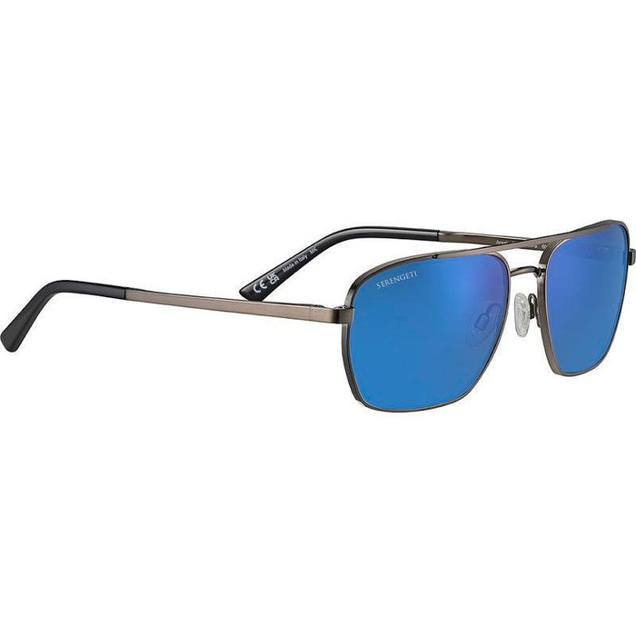 Ansel, Shiny Gunmetal/555nm Blue Photochromic Mirror Glass Polarised Lenses
