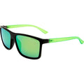 Arltunga, Matte Black and Neon Green/Green Mirror Polarised Lenses