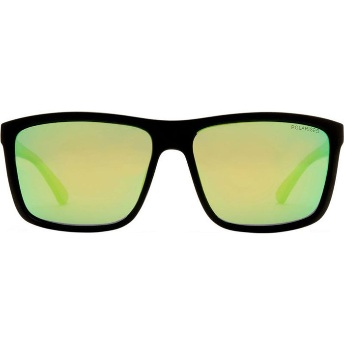 Arltunga, Matte Black and Neon Green/Green Mirror Polarised Lenses