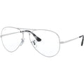 Aviator RX6489, Silver/Clear Lenses 55 Eye Size