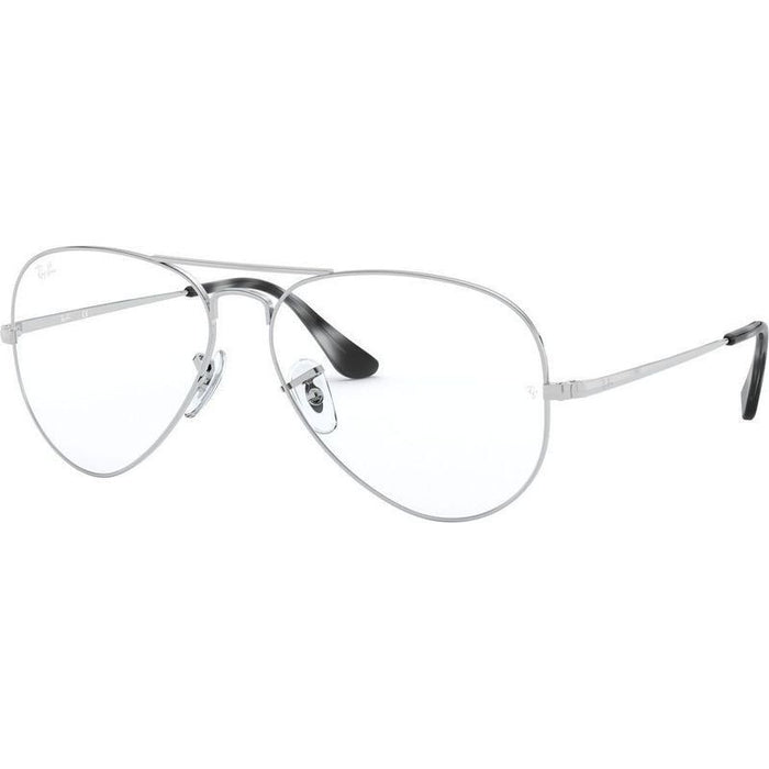 Aviator RX6489, Silver/Clear Lenses 55 Eye Size