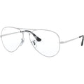 Aviator RX6489, Silver/Clear Lenses 58 Eye Size