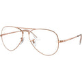 Aviator RX6489, Rose Gold/Clear Lenses 55 Eye Size