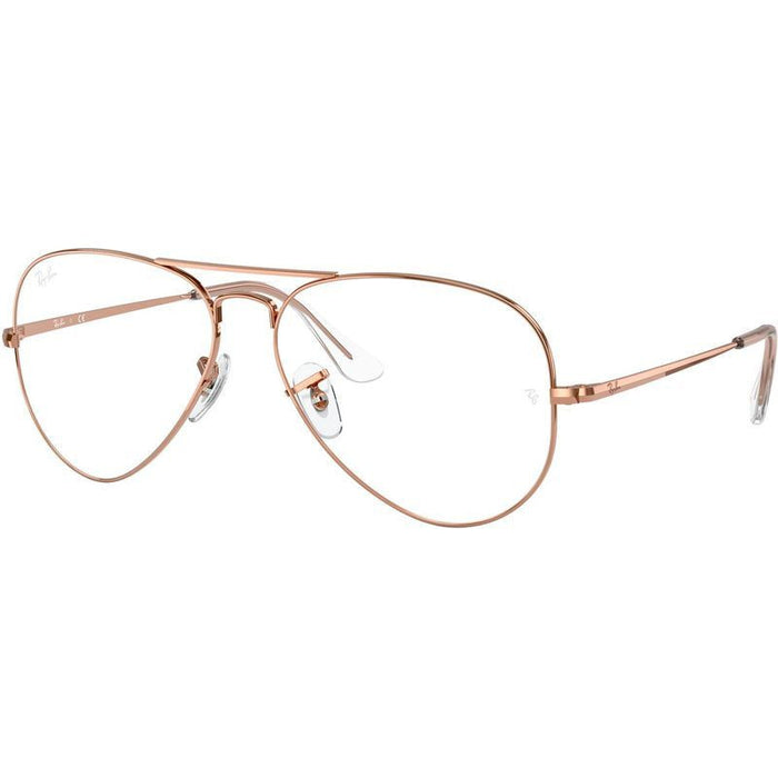 Aviator RX6489, Rose Gold/Clear Lenses 58 Eye Size