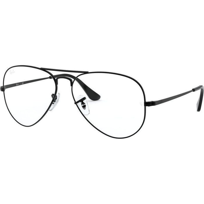 Aviator RX6489, Black/Clear Lenses 55 Eye Size