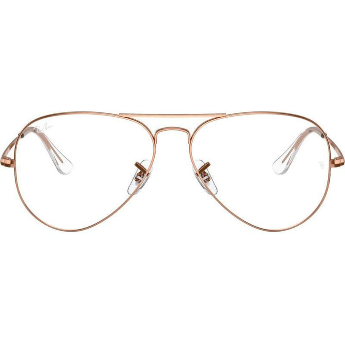 Aviator RX6489, Rose Gold/Clear Lenses 58 Eye Size