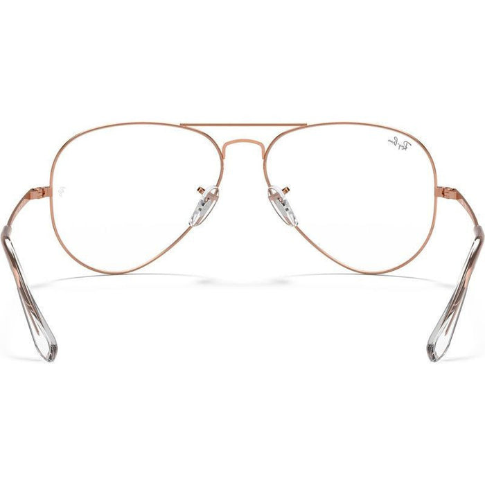 Aviator RX6489, Rose Gold/Clear Lenses 58 Eye Size