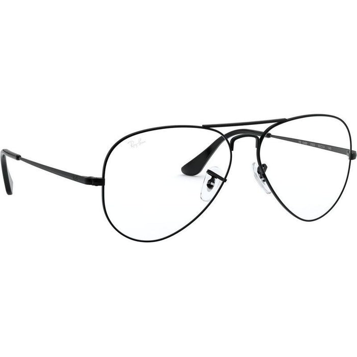 Aviator RX6489, Black/Clear Lenses 58 Eye Size
