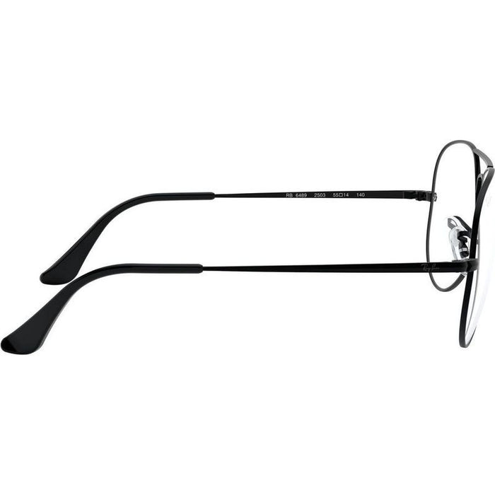 Aviator RX6489, Black/Clear Lenses 58 Eye Size