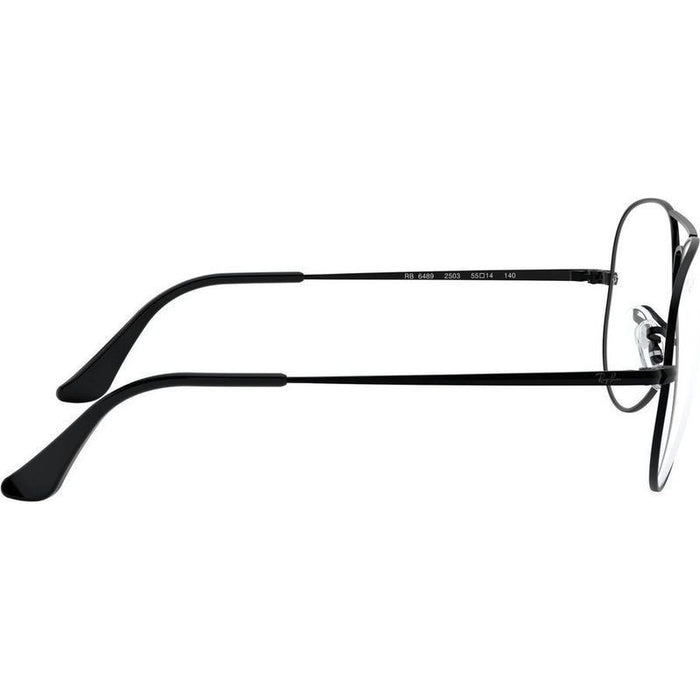 Aviator RX6489, Black/Clear Lenses 55 Eye Size