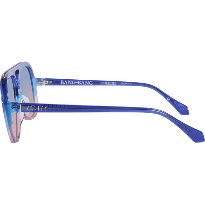 Bang Bang, Blue Fade to Rose with Gold Metal/Blue Rose Gradient Lenses