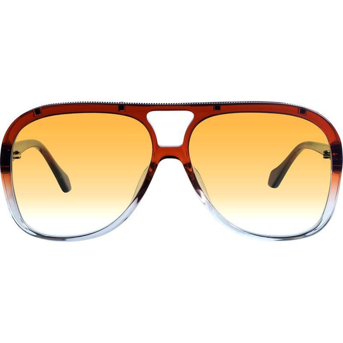 Bang, Burnt Orange Fade to Crystal with Gold Metal Trim/Orange Gradient Lenses
