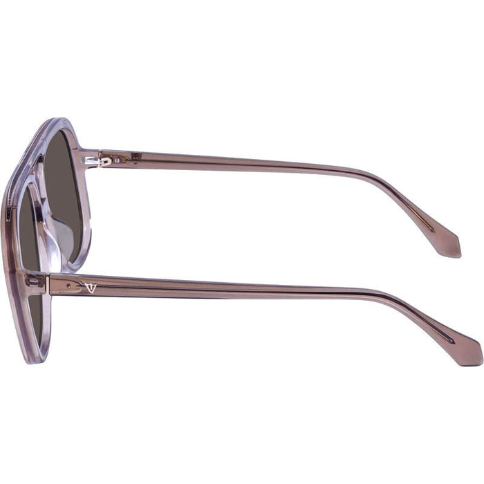 Bang, Transparent Mocha with Rose Gold Metal Trim/Brown Lenses