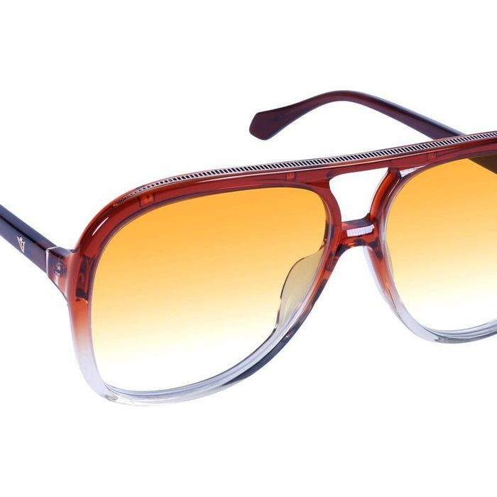 Bang, Burnt Orange Fade to Crystal with Gold Metal Trim/Orange Gradient Lenses