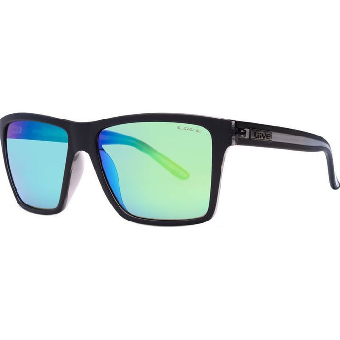 Bazza, Matte Black Xtal Black/Green Mirror Lenses