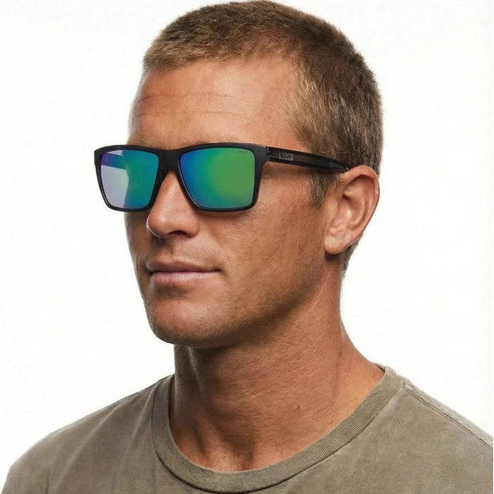 Bazza, Matte Black Xtal Black/Green Mirror Lenses