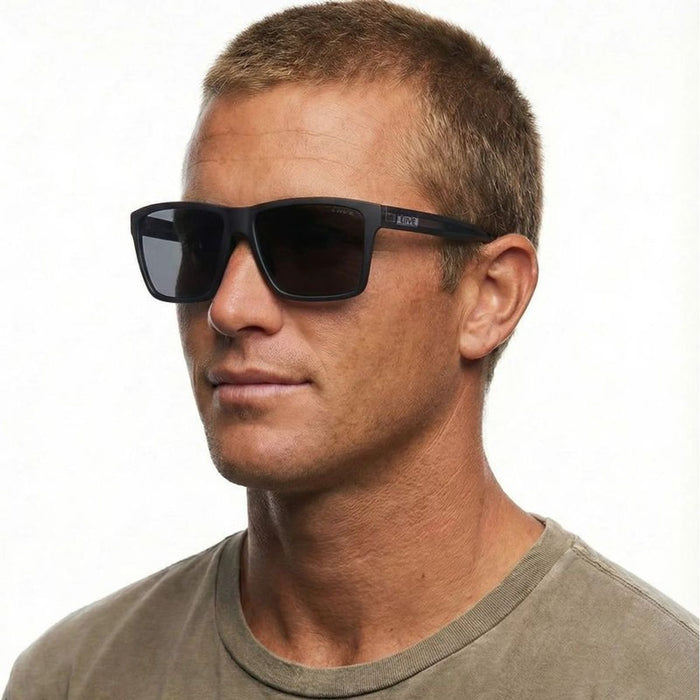Bazza, Matte Black Xtal Black/Grey Polarised Lenses